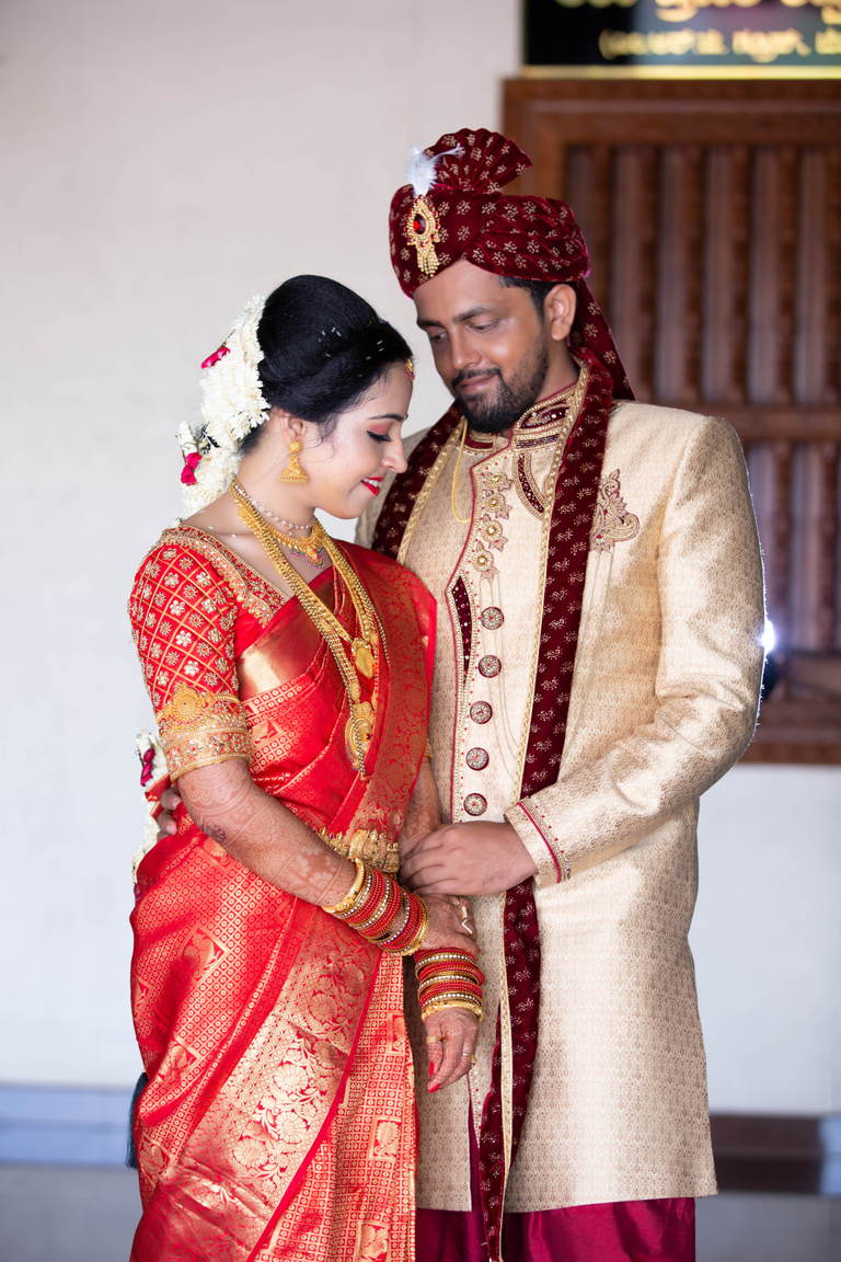 A Couple in Their Traditional Wedding Attires