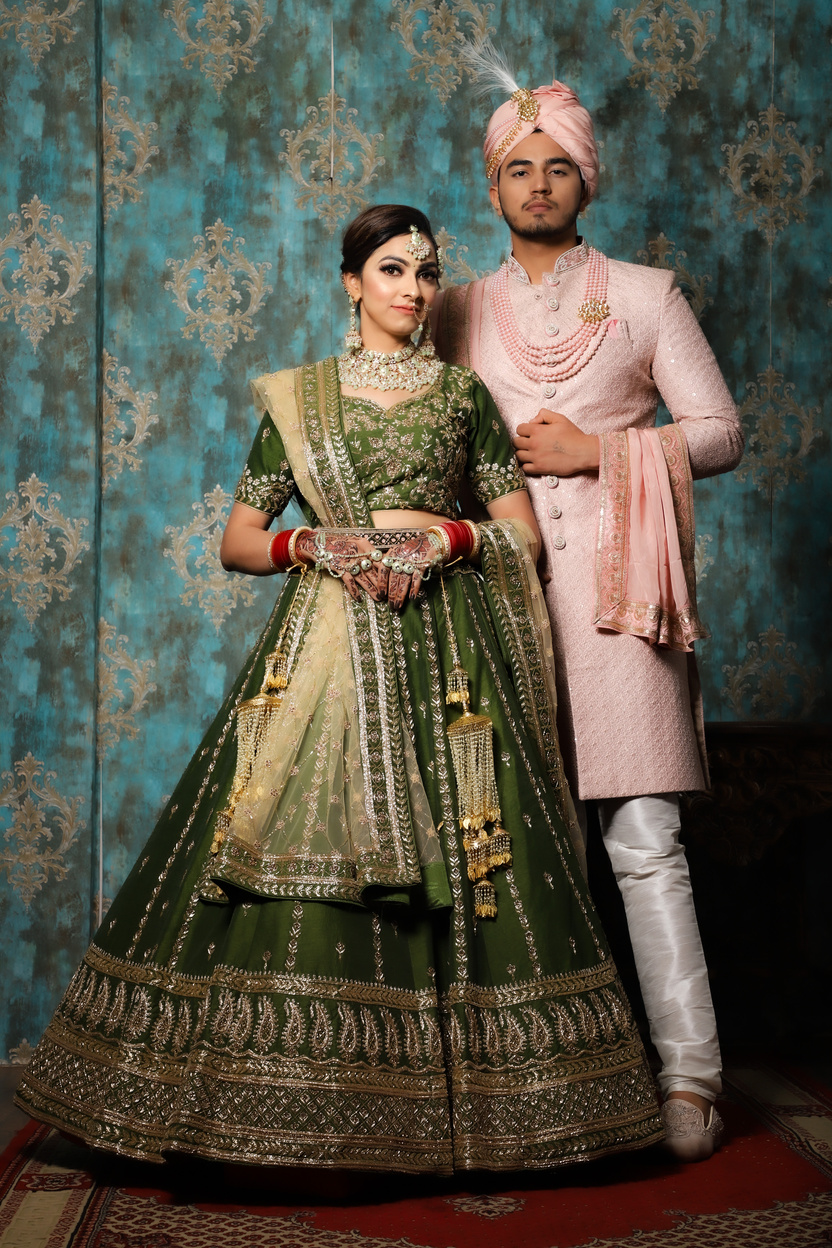 Wedding Portrait of an Indian Couple