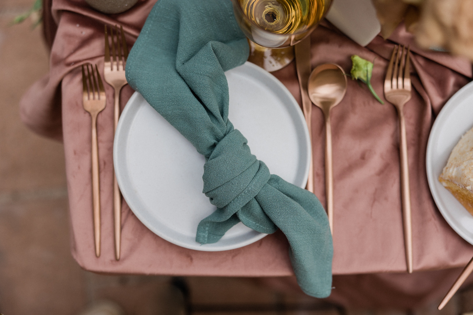 Rustic Table Setting at Wedding Reception